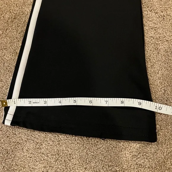 adidas Black Flared Joggers with White Side Stripes - Picture 7 of 7